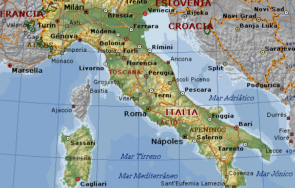 Mapa de Italia con ciudades turísticas
