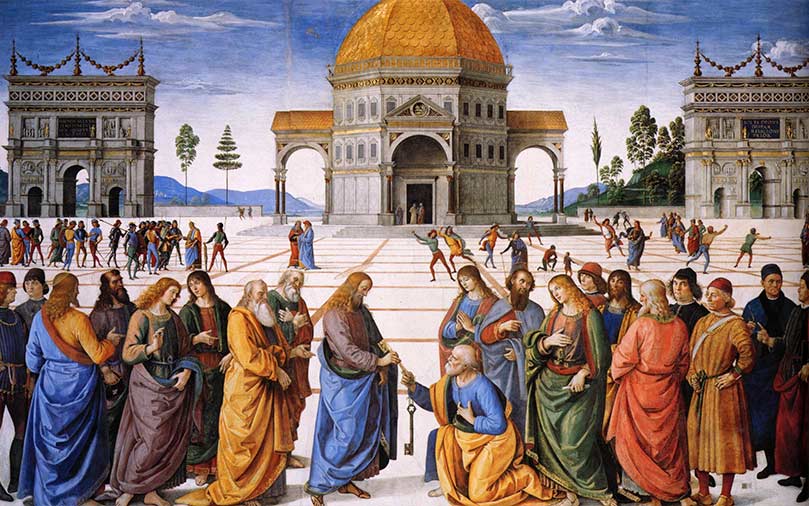 Entrega de las llaves a San Pedro de Pietro Perugino.